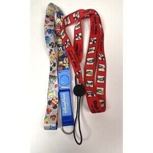 Walt Disney Parks Lanyards - Vintage Magic Kingdom & Modern Emoji Blitz Lot Of 2